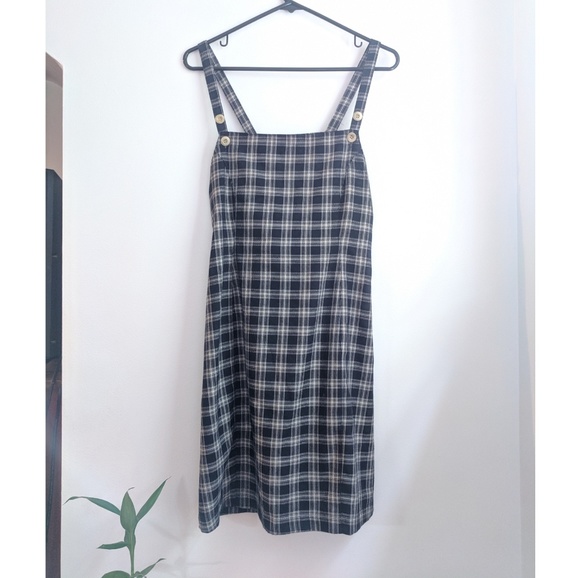American Eagle Outfitters Dresses & Skirts - Vintage 90s American Eagle Blue Plaid Jumper/Dress